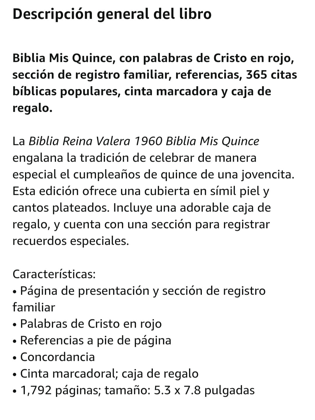 Biblia Reyna-Valera 1960 "Mis quince"
