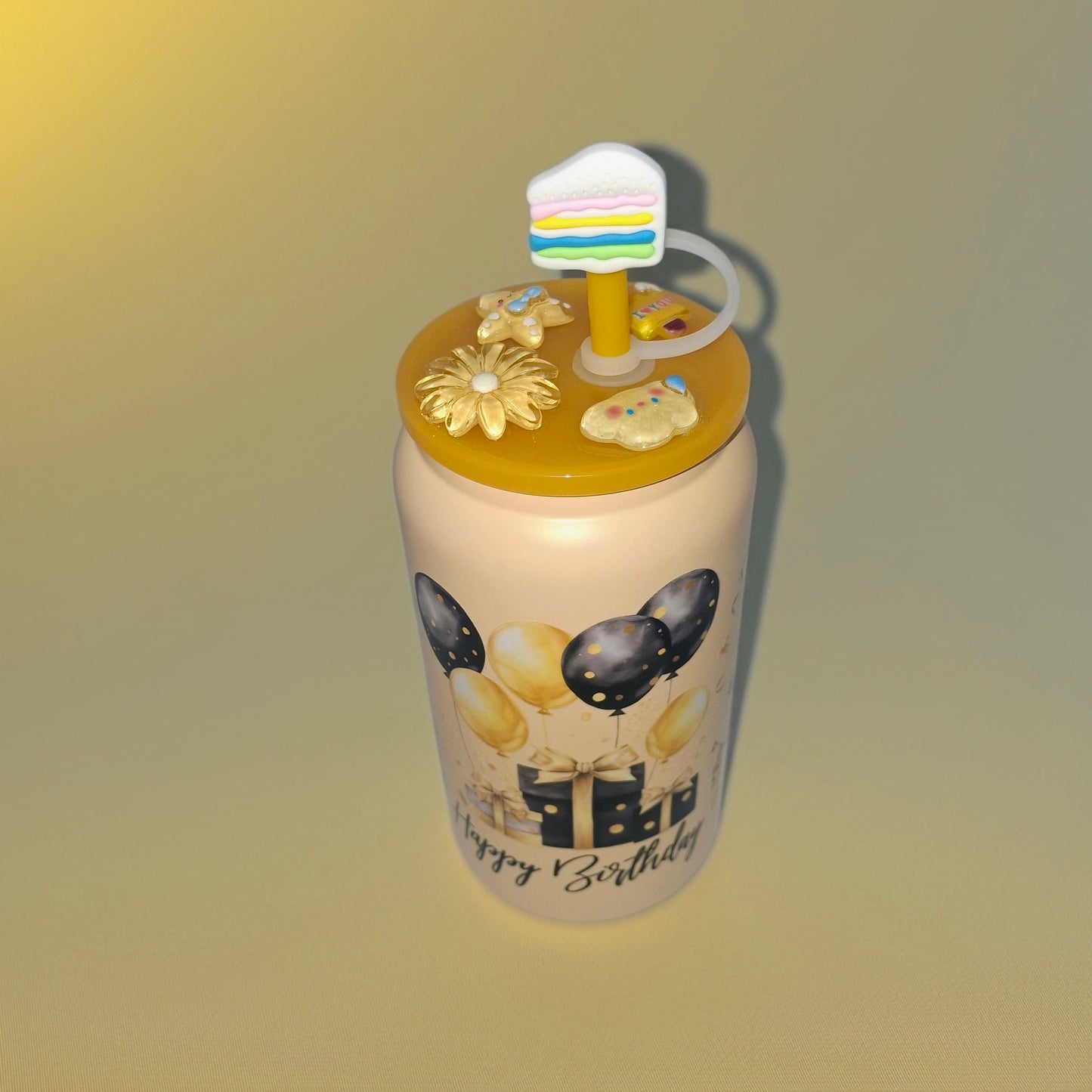 Vaso termico de 16 onzas de happy birthday para mujer