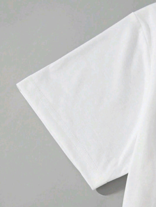 Camiseta de manga corta con cuello redondo de estilo casual para mujer.