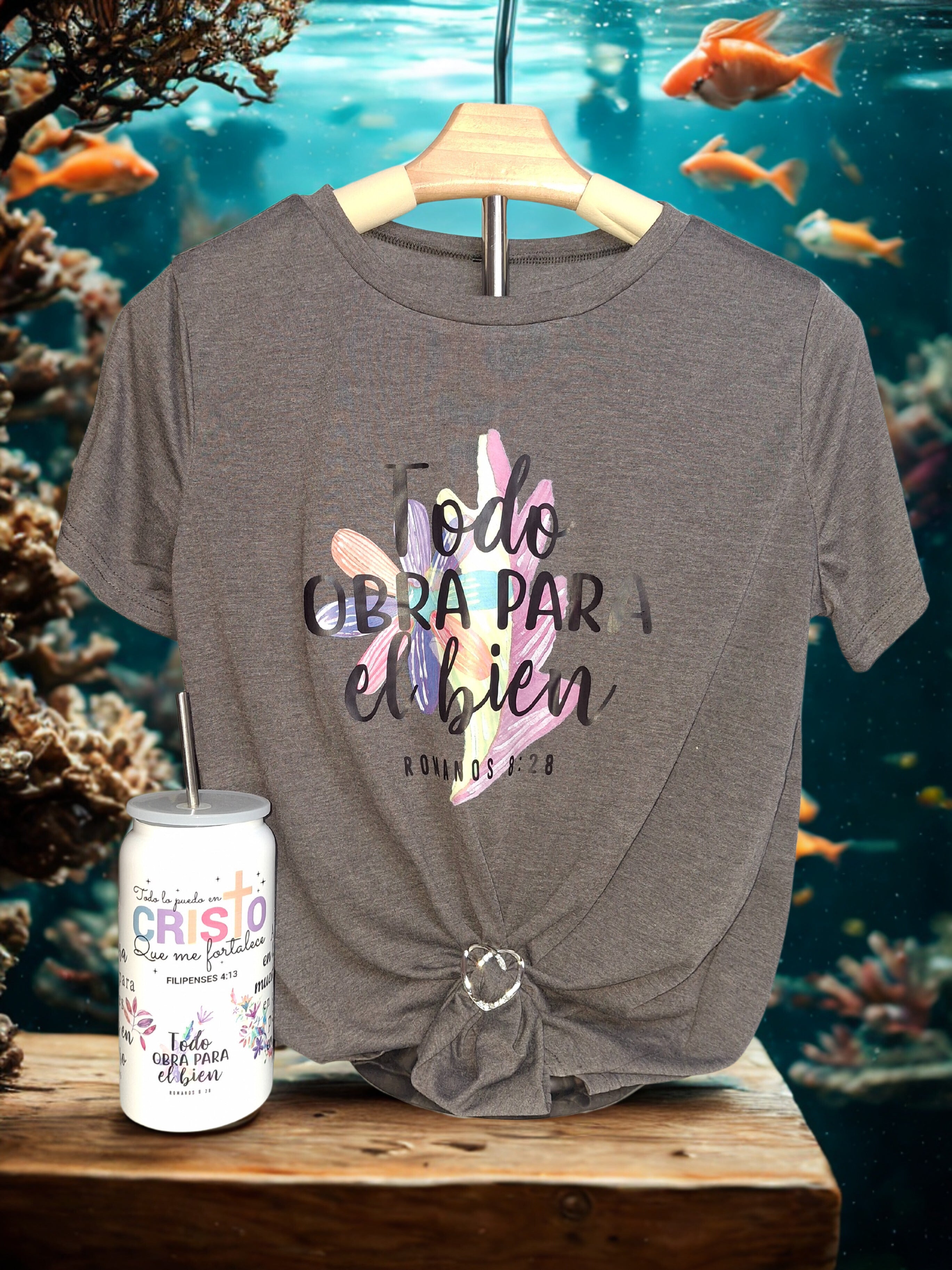 Set camisa y vaso estampado a convinacion