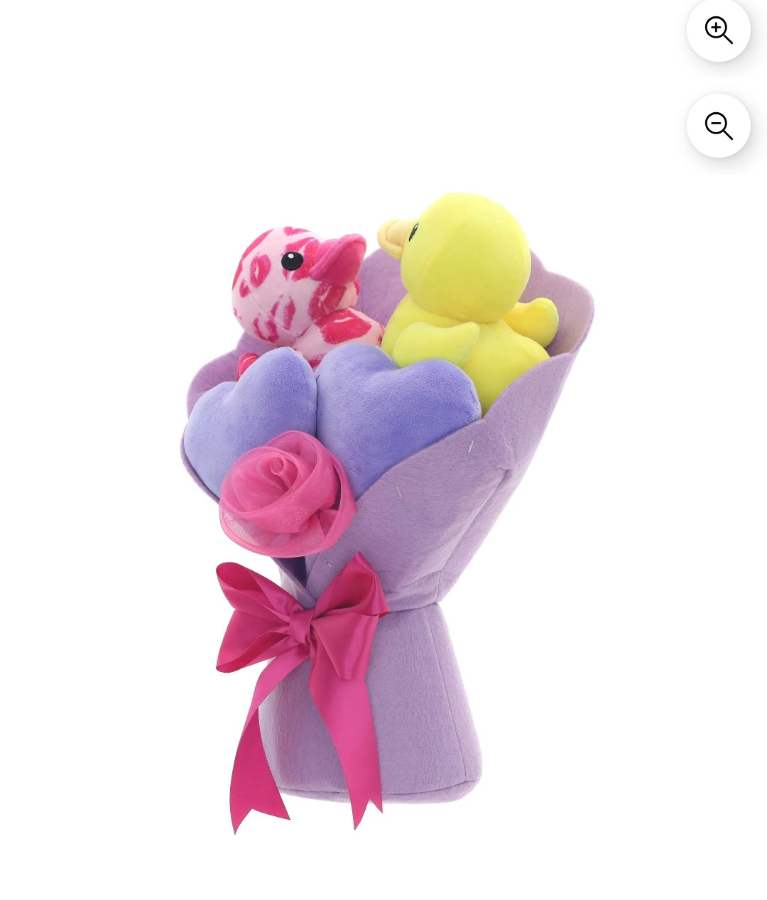 Peluche Mediano Ducks Bouquet, Morado, 14"