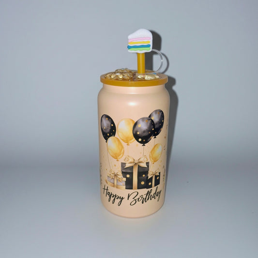 Vaso termico de 16 onzas de happy birthday para mujer