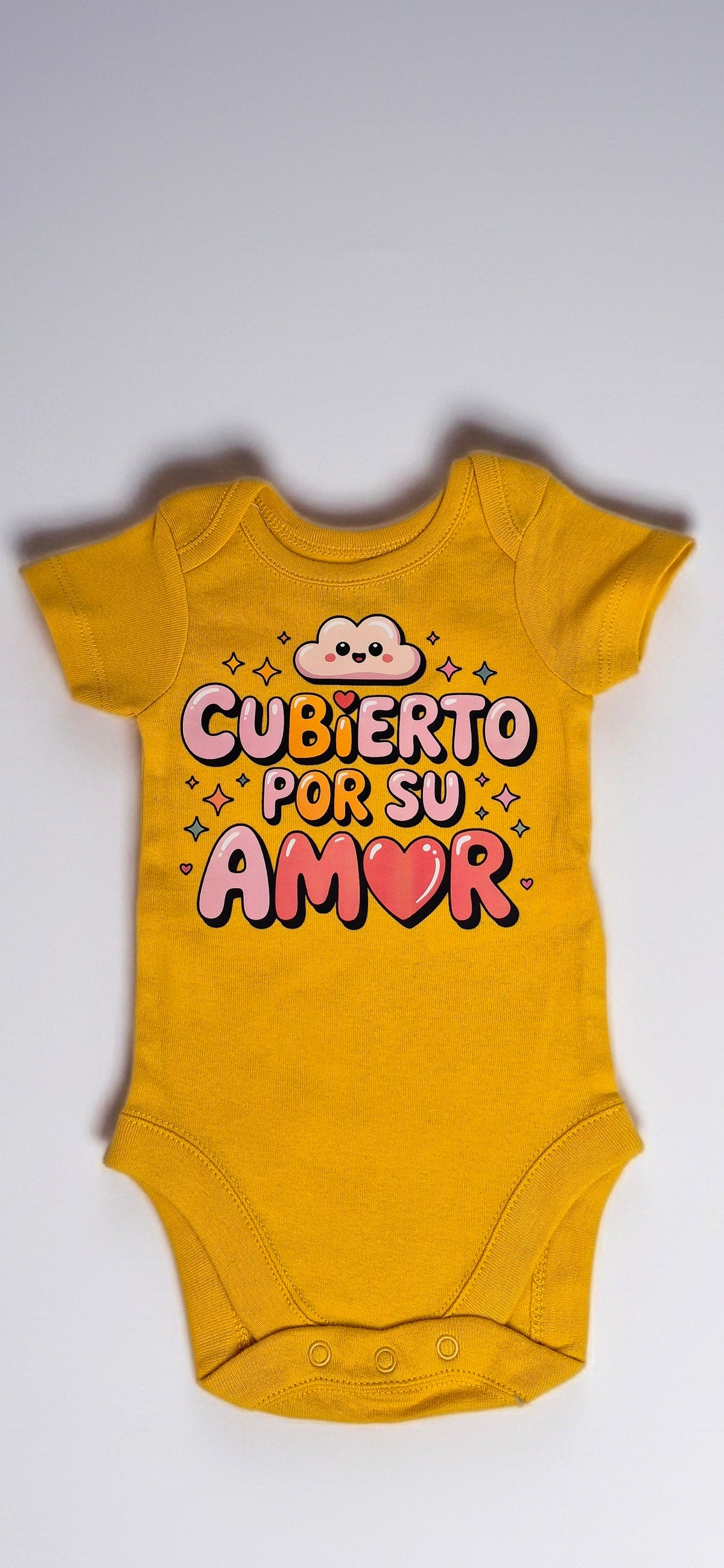 Mamelucos Bodies unisex de manga corta con frases de fé