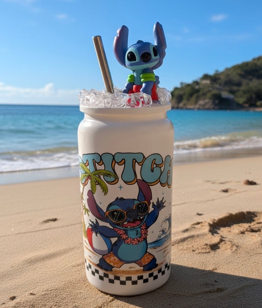 Vasos estampados de acero inoxidable y tapa decorada