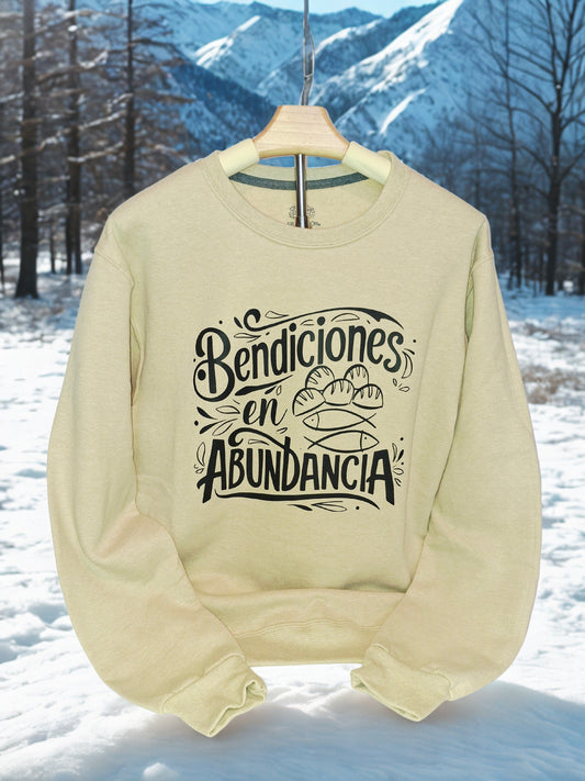 Sueter con estampado en negro unisex