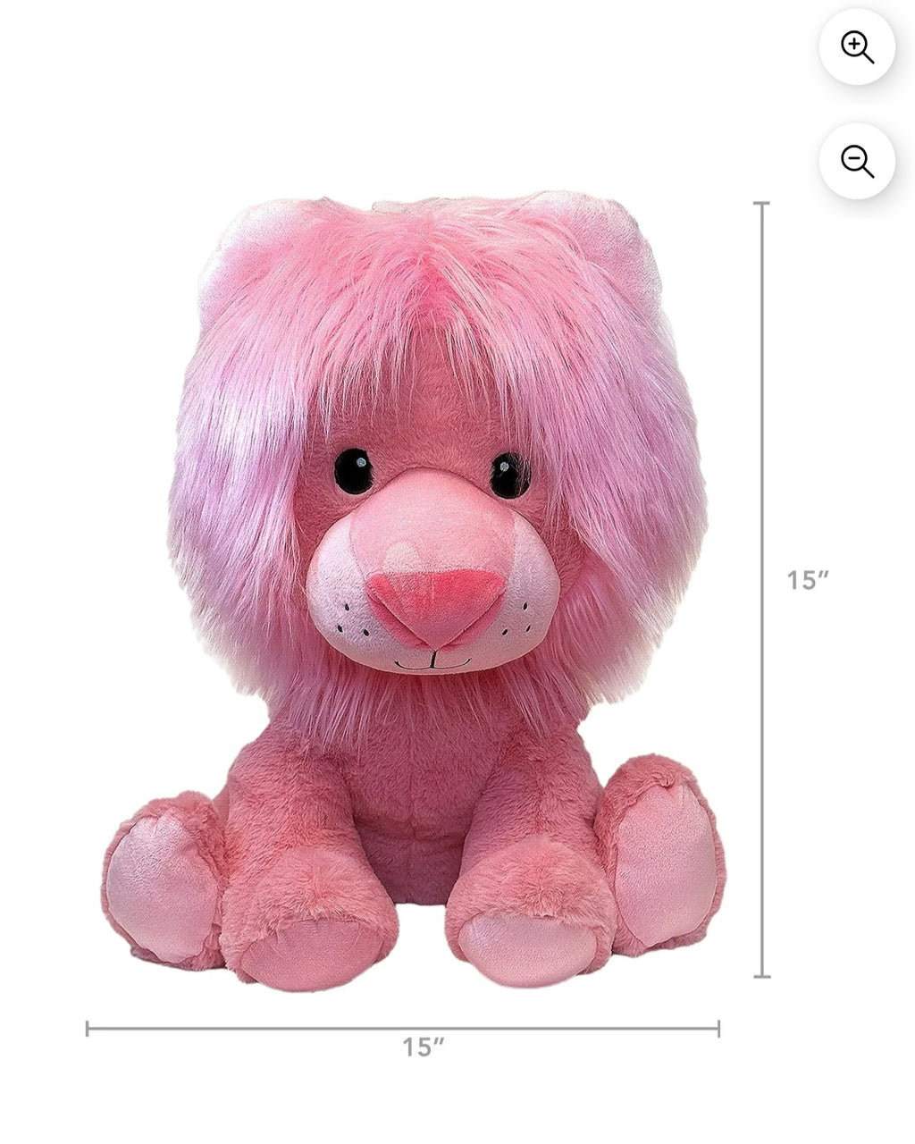 Jumbo Lion Plush, Pink, 15"