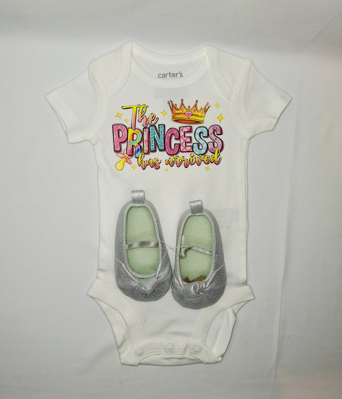 Mameluco manga corta con estampado y zapatillas color gris