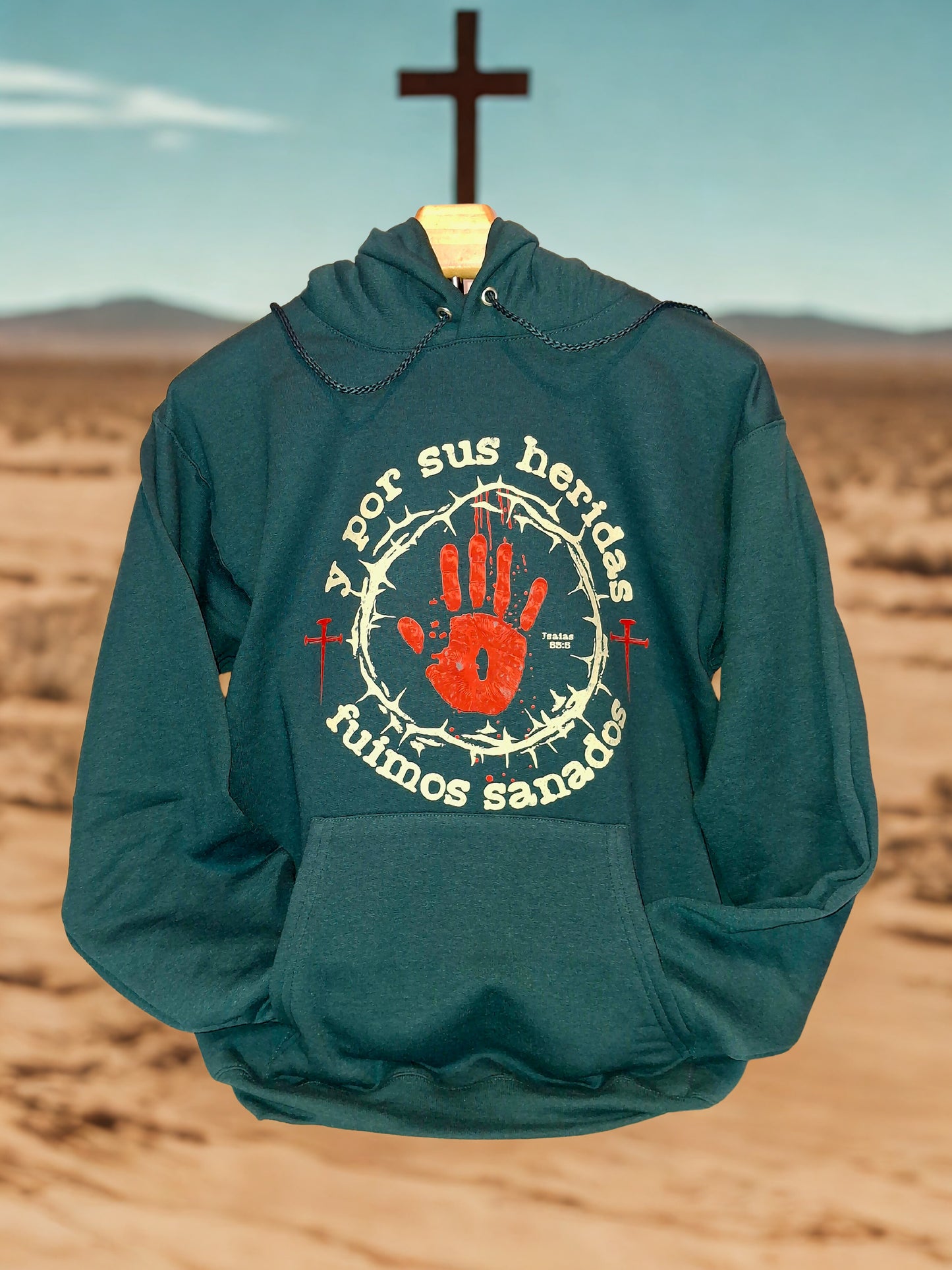 Sueter con gorro y estampado biblico