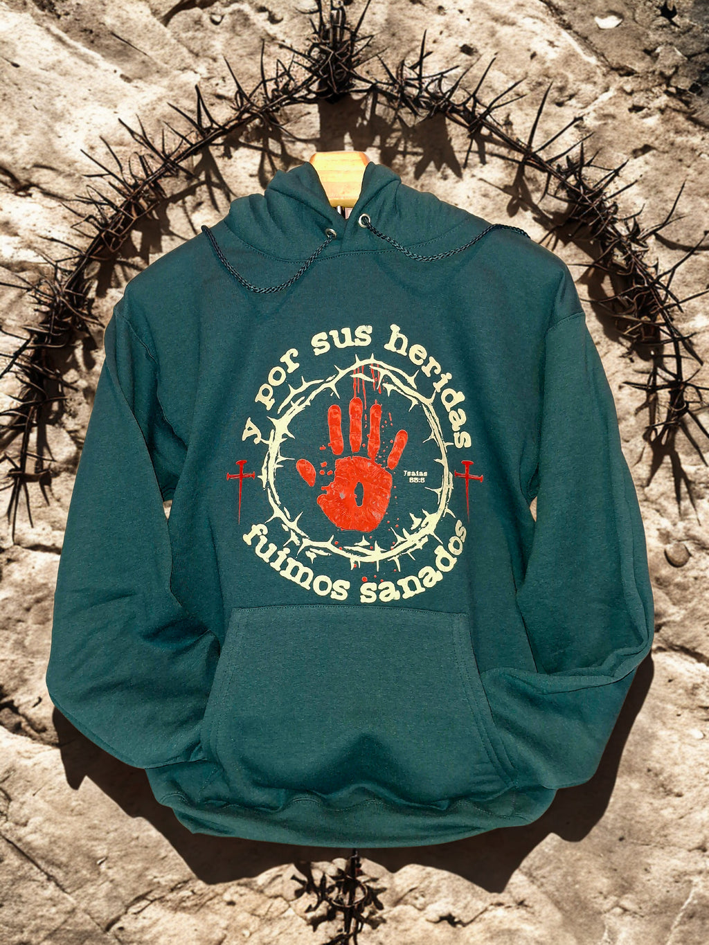 Hoodie with a biblical print