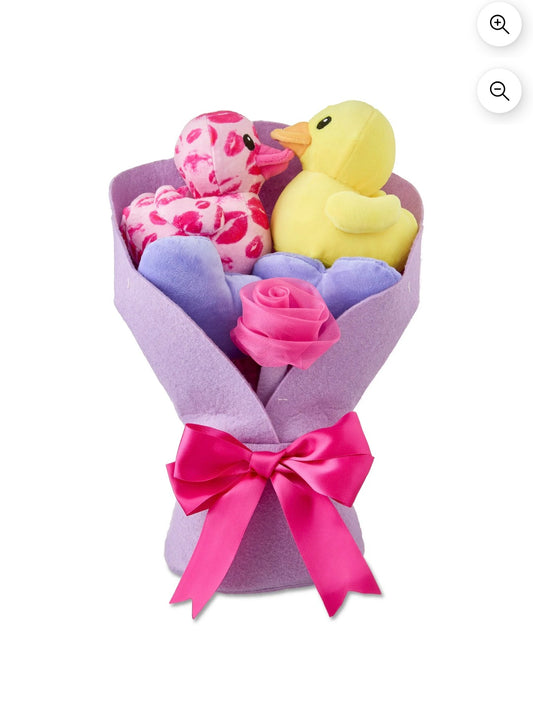 Peluche Mediano Ducks Bouquet, Morado, 14"