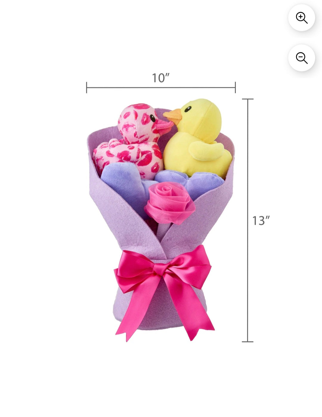 Peluche Mediano Ducks Bouquet, Morado, 14"