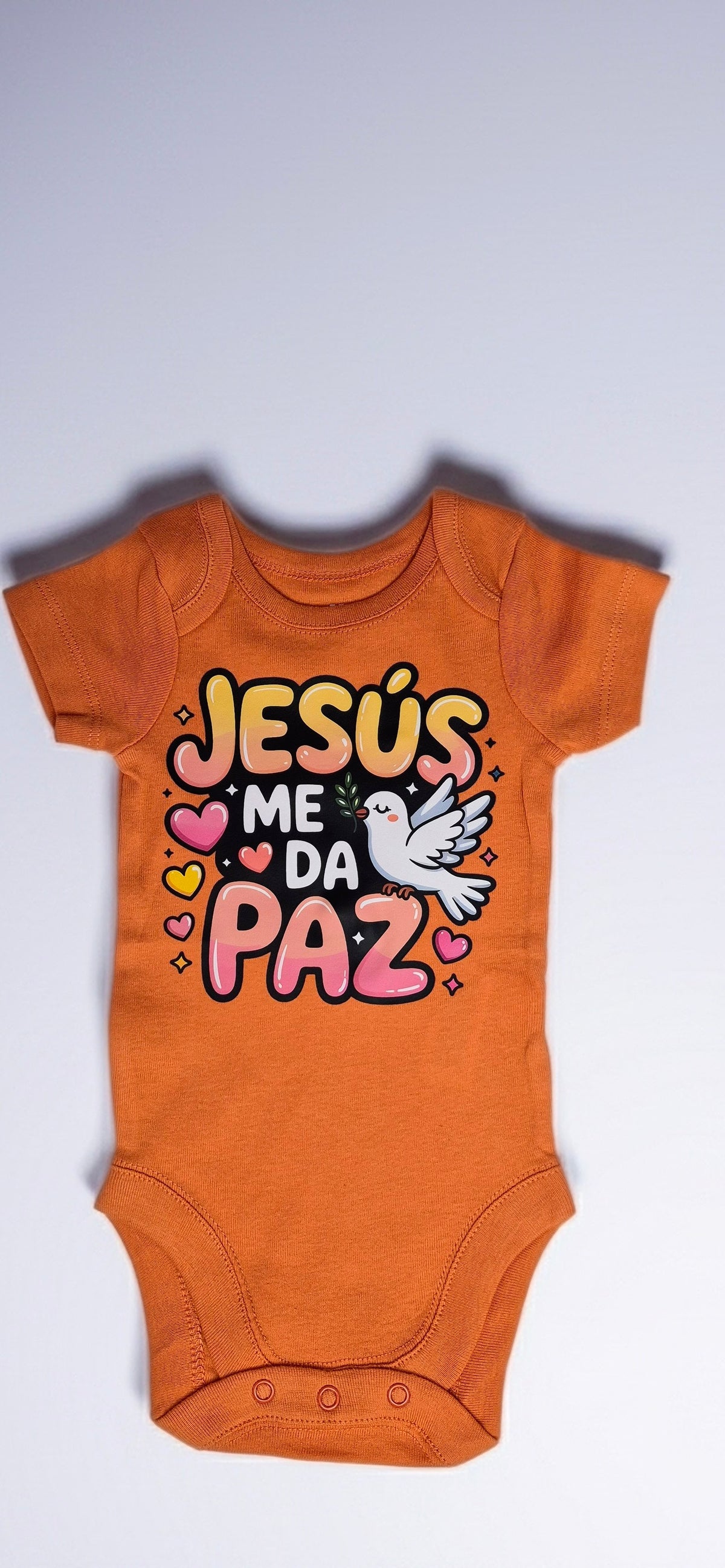 Mamelucos Bodies unisex de manga corta con frases de fé