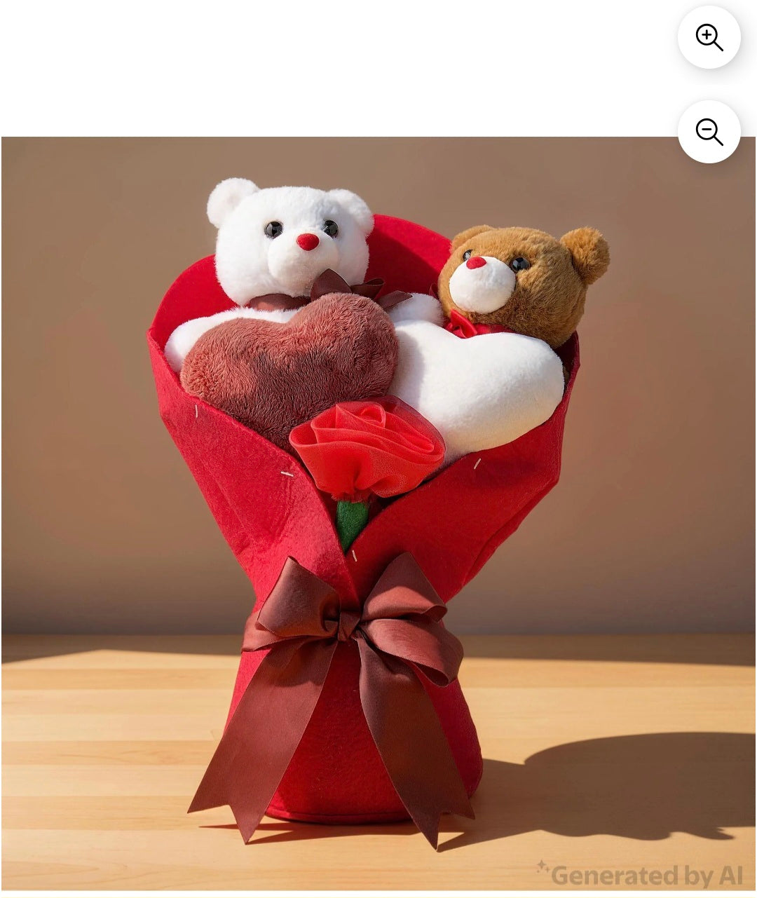 Ramo de Oso Mediano, Rojo, 13"