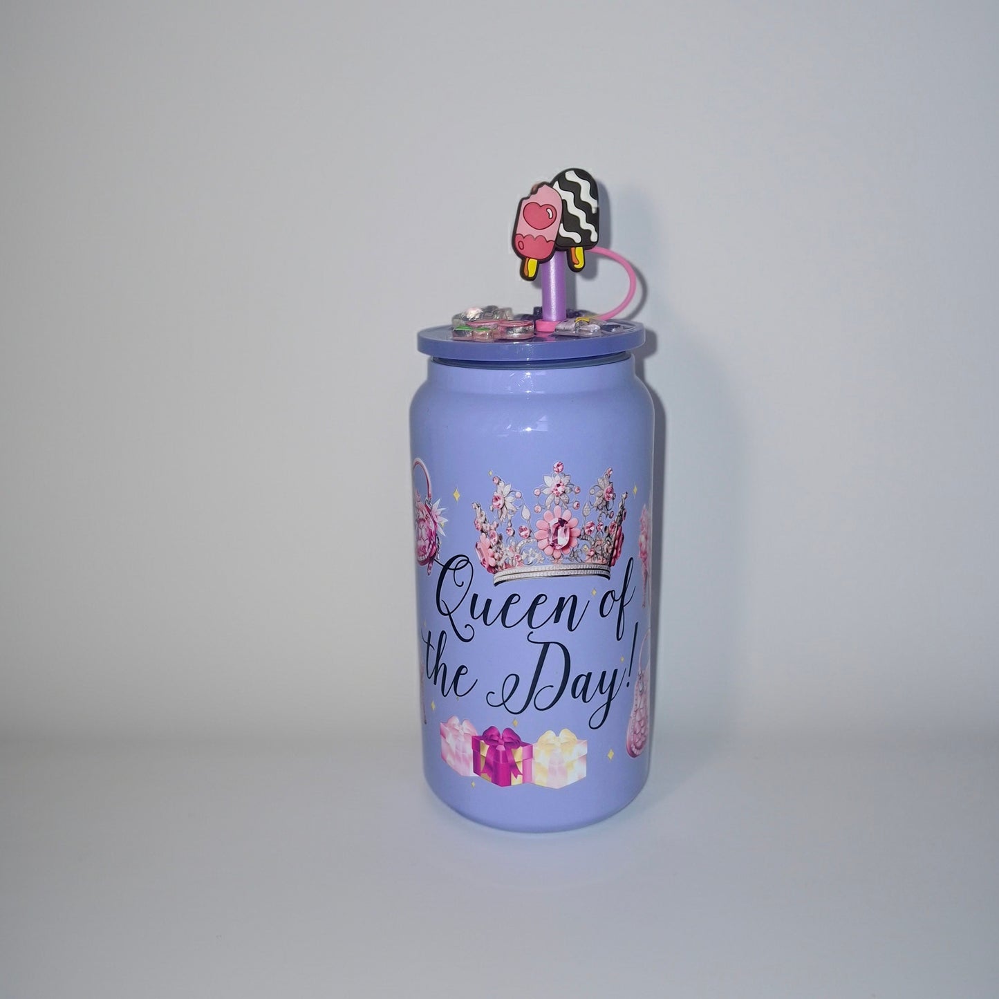 Vaso termico de 16 onzas con estampado de QUEEN OF THE DAY