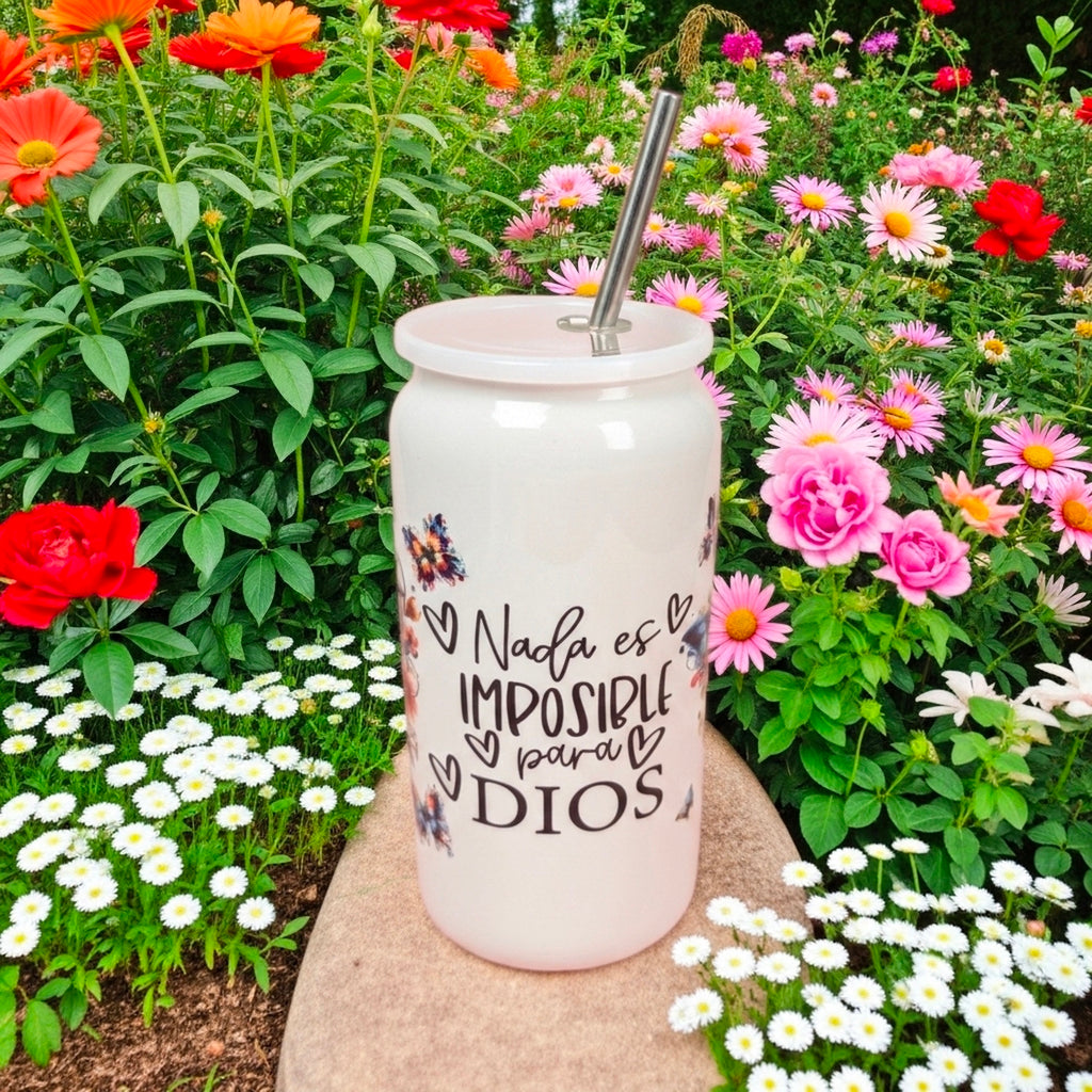 Insulated tumbler with the words NOTHING IS IMPOSSIBLE FOR GOD