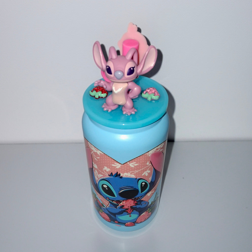 Insulated tumbler with print and decorated lid