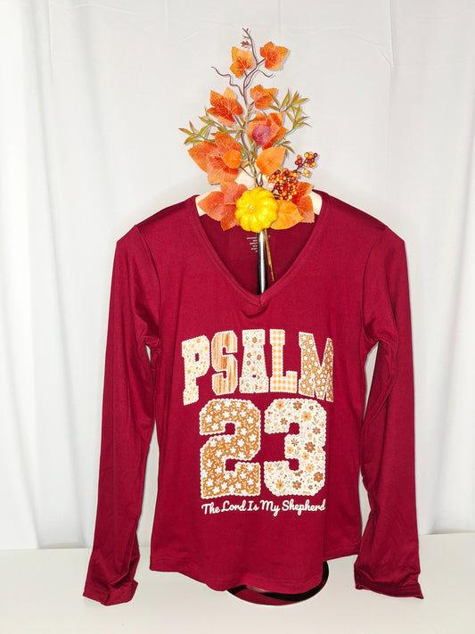 Camisa manga larga estampada con el salmo 23
