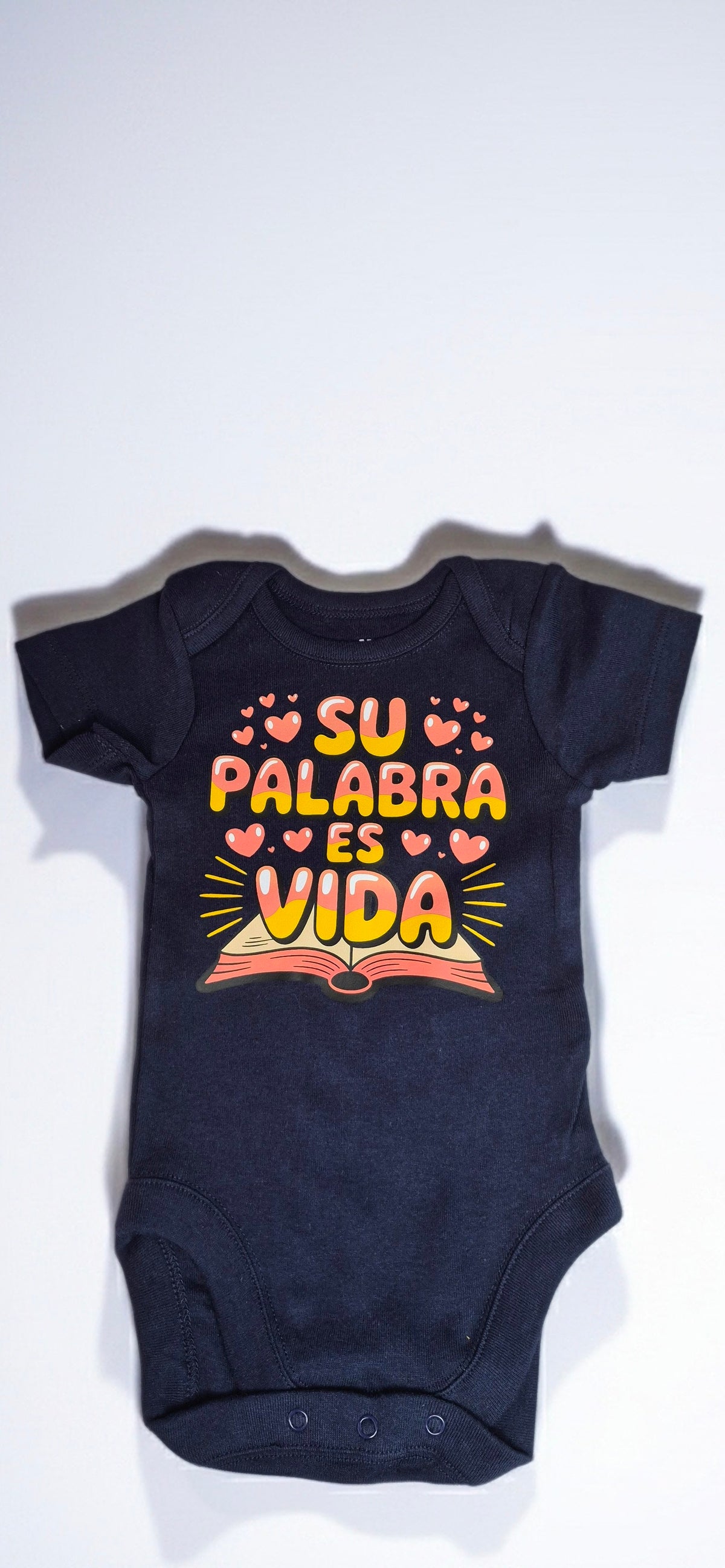 Mamelucos Bodies unisex de manga corta con frases de fé