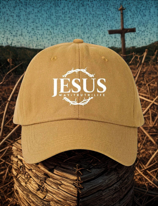 1 pieza Gorra de béisbol ajustable con impresión de "JESÚS", con protección solar para exteriores, adecuado para viajes, playa, vacaciones.