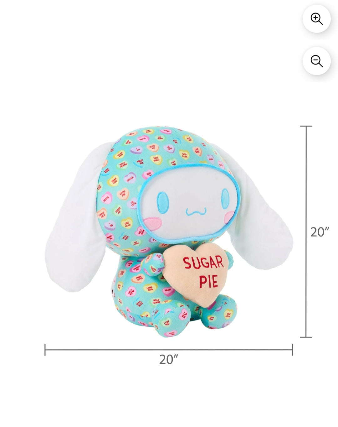 Peluche Sanrio Cinnamoroll™ Extra Grande de 21" con Pijama de Caramelos Sweethearts
