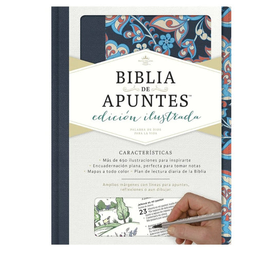 Biblia Reina Valera 1960 de Apuntes, Edición ilustrada. Tela en rosado y azul | RVR 1960 Illustrator’s NoteTaking Bible,Cloth over Board, Blue and Pink (Spanish Edition)
